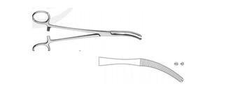 Затискач Mikulicz, гемостатичний, 18.5см, 1x2 зуб.